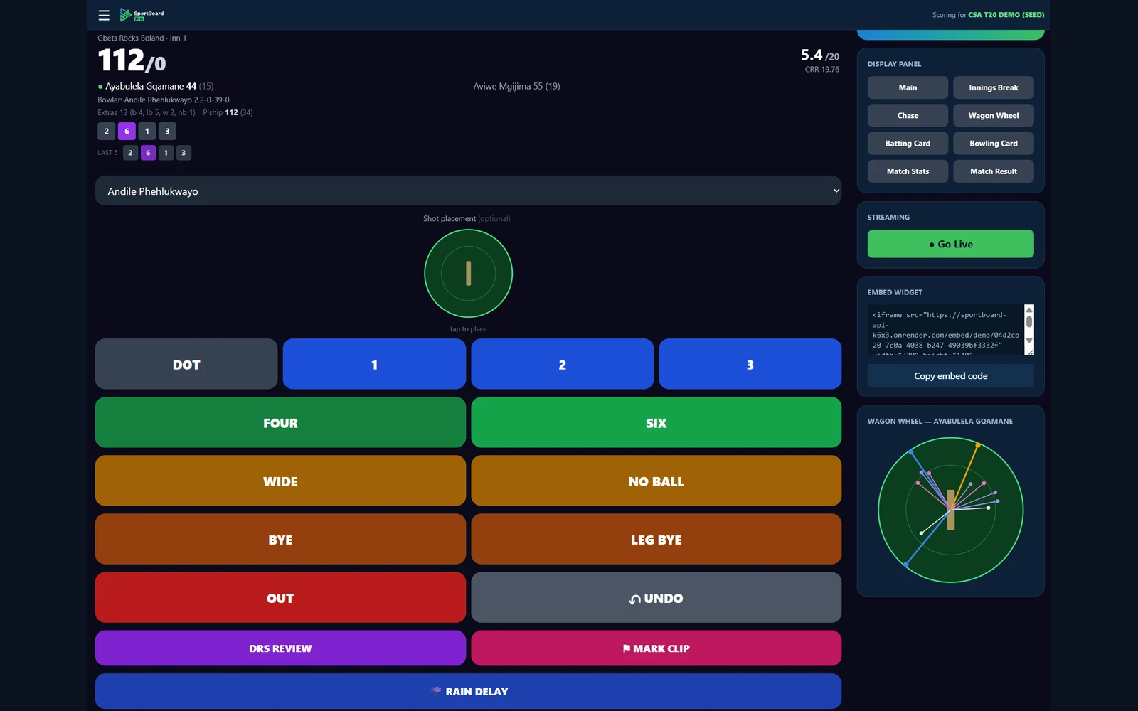 SportBoard Pro match-day scoring cockpit for operators