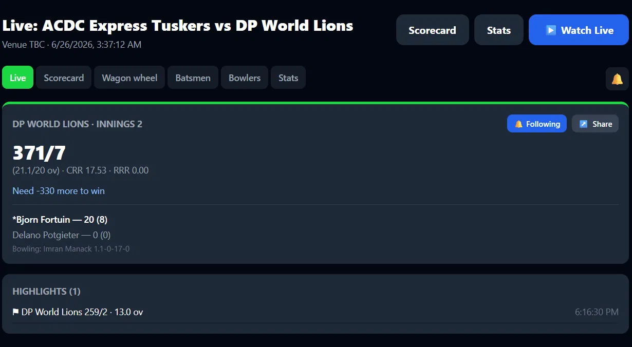 SportBoard Pro public fan and viewer portal